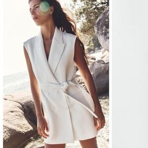 Zara White Sleeveless Mini Dress NWT